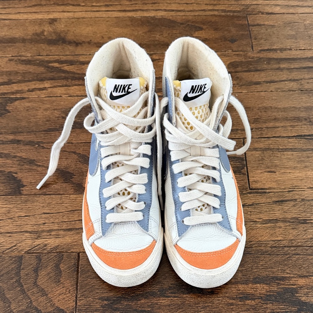 Nike Blazers custom High-Tops with Orange and Blue Accents